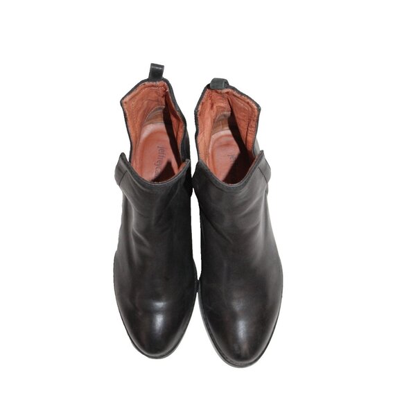 $195 JEFFREY CAMPBELL Womens US 6 Black Leather ORILEY Shoes Ankle Booties Boots - Picture 4 of 11